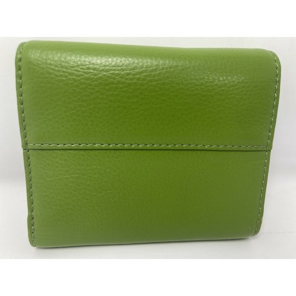 SOLD Tory Burch Green Tri-Fold Leather Wallet - Picture 4 of 6